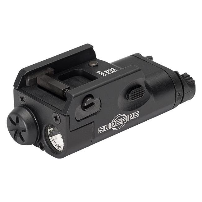 SUREFIRE XC1-B COMPACT PISTOL LIGHT, 1.5V, WEDGE LOCK UNIVERSAL/PICATINNY RAIL MOUNT, 300 LUMENS, ONE AAA Ni-MH RECHARGEABLE BATTERY, TYPE III ANODIZED ALUMINUM, BLACK