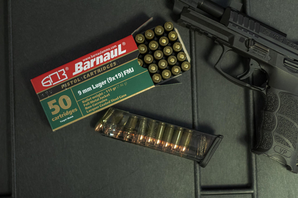 Barnaul Lacquer Coated Case 9mm 115 Grain FMJ