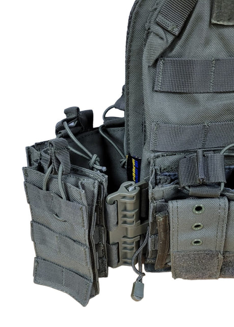 GILET TACTIQUE À LIBÉRATION RAPIDE, NYLON 1000D, AVEC POCHETTES - PORTE PLAQUES