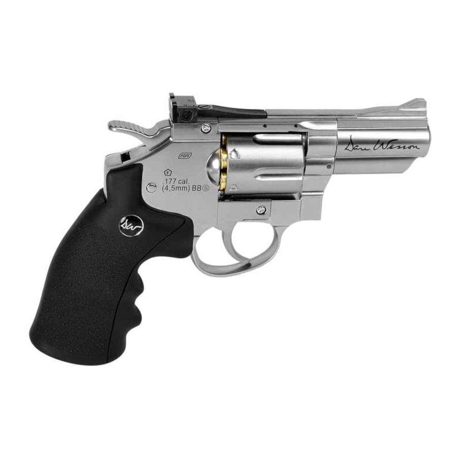 ASG FULL METAL DAN WESSON WG WINGUN 2.5″ SILVER, CO2 AIRGUN BB REVOLVER, 318 FPS – NO PAL NEEDED