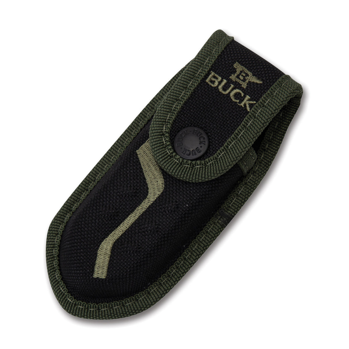BUCK KNIFE PURSUIT, LG FOLDER, BLACK/GREEN MOLDED HDL