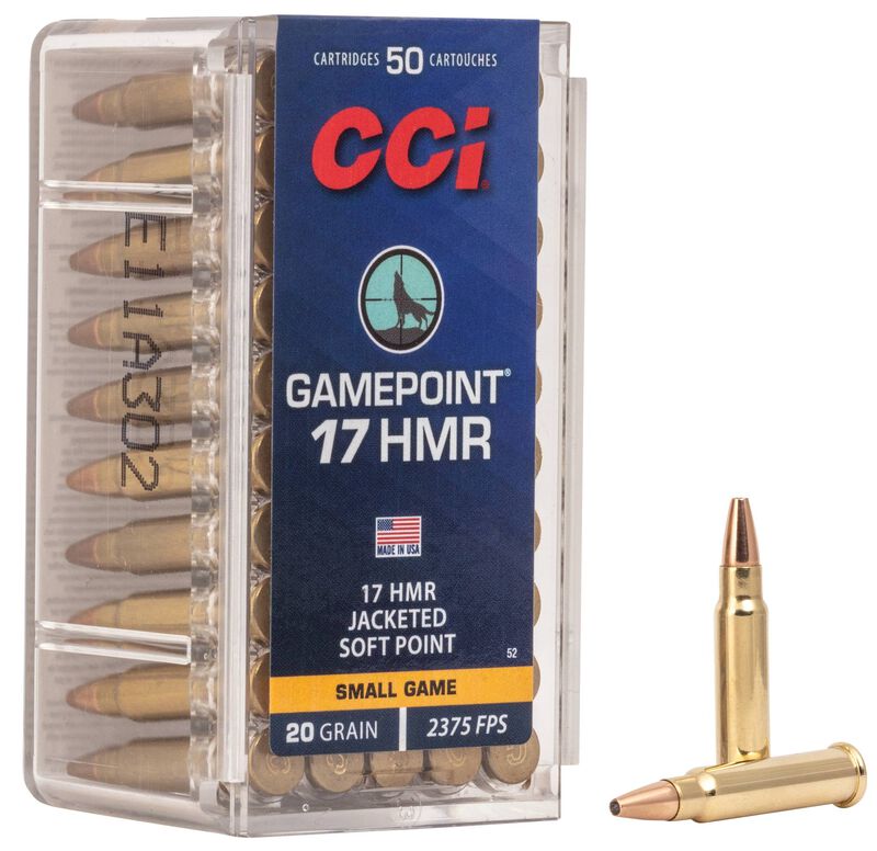 CCI 17HMR GAME POINT 20GR JACKETED SOFT POINT 2375FPS 50RDS/BOX