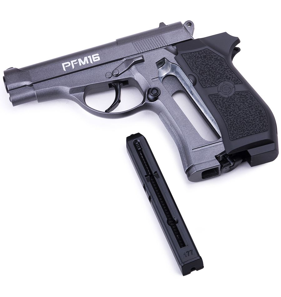 CROSMAN PFM16 CO2 POWERED COMPACT BB PISTOL, SEMI-AUTO 4.5MM CAL. 400 FPS