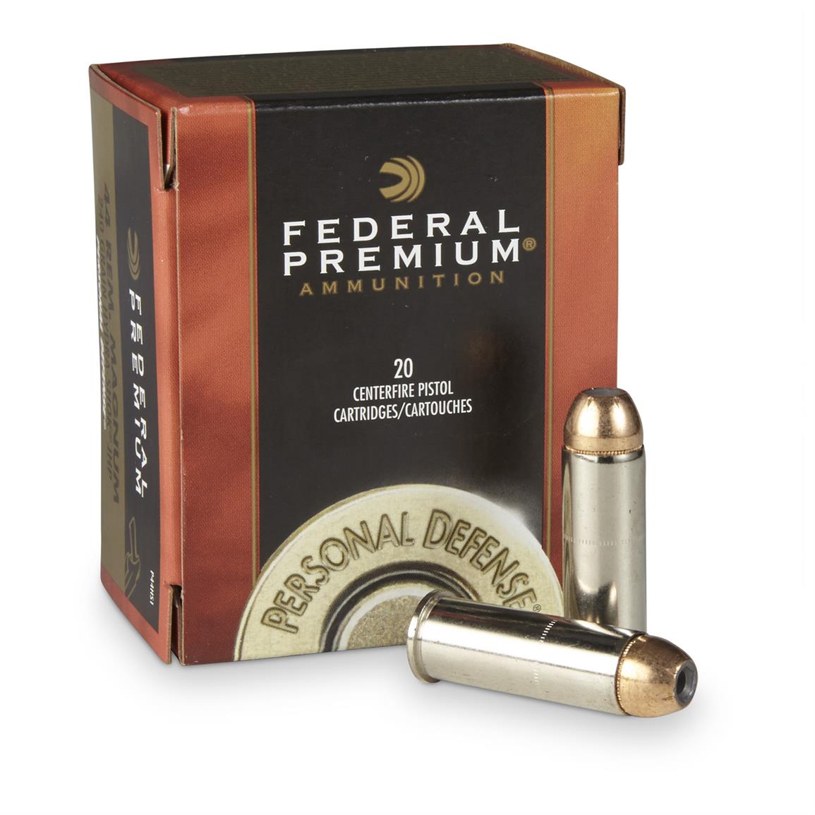 FEDERAL PREMIUM .44 MAG, 240GR, HYDRA SHOCK JHP PERSONAL DEFENSE - BOX OF 20 RDS