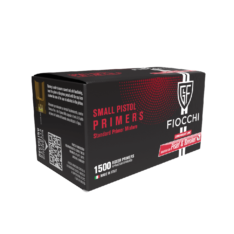 PETITS AMORCES FIOCCHI POUR PISTOLET - ÉQUIVALENT À 84,88 $ POUR 1000 UNITÉS - BOÎTE DE 1500 UNITÉS / CAISSE DE 12000 UNITÉS