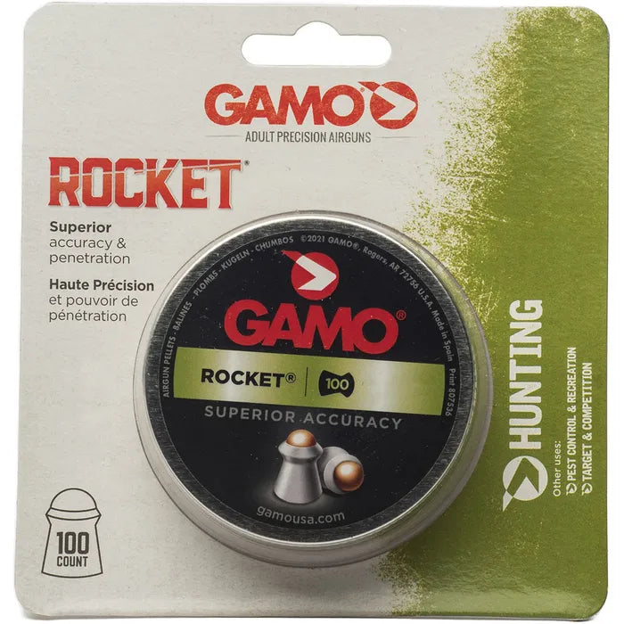 GAMO 6320025B54 ROCKET PELLETS .22 CAL. TINS OF 100 - BLISTER PK