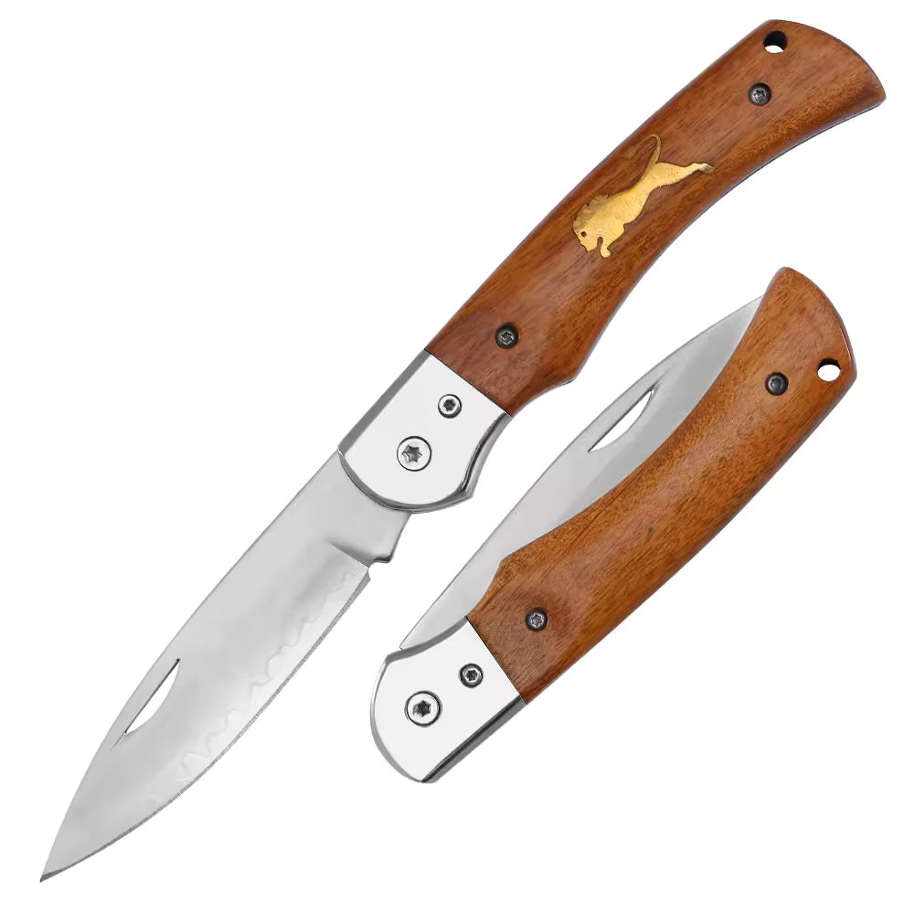 COLUMBIA FOLDING KNIFE - WOOD HANDLE