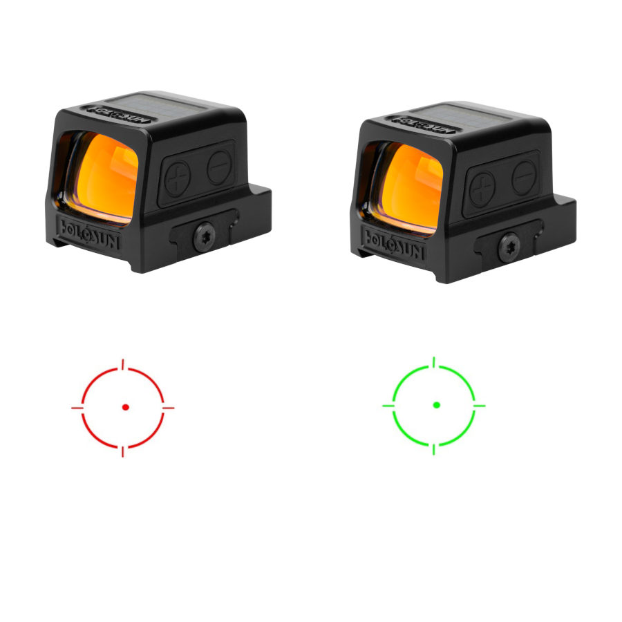HOLOSUN H5509T-GR-X2 SOLAR, ENCLOSED, CIRCLE/DOT RETICLE, TITANIUM, MOTION SENSOR, MINI - TWO TYPES OF RETICLE COLORS: RED / GREEN