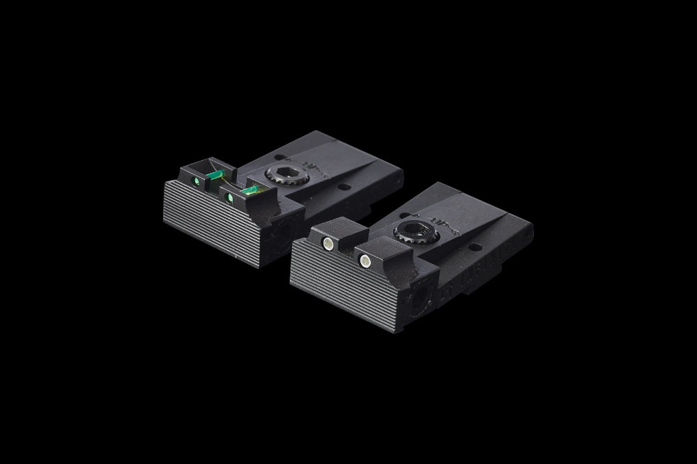 SVI ILLUMINATED COMPETITION REAR SIGHT .125 PARABOLIC FIBER GREEN, DOVETAIL: LOW BASE INFINITY