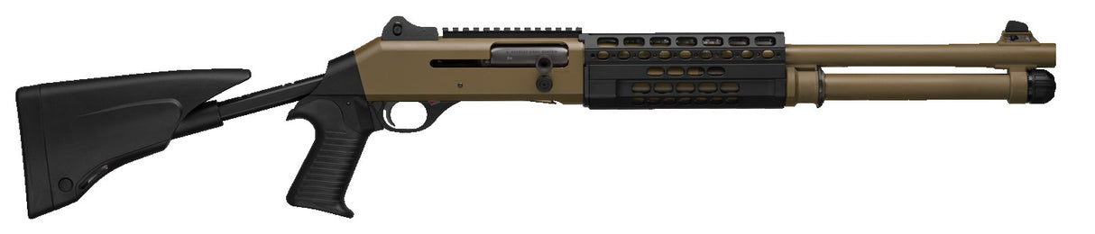 Benelli M4 T-Pro Black or Brown - Semi-Auto Shotgun - 12 Gauge-3", 18.5" Barrel