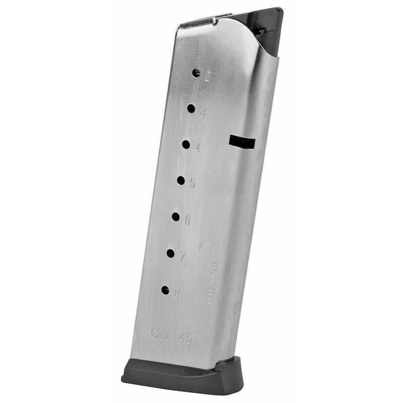 Magazine MEC-GAR 1911 pleine taille .45 ACP 8 Rounds en acier nickel