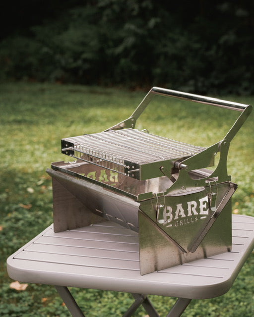 PORTABLE SS BARE GRILL BBQ FLIP THE GRILL NOT THE MEAT