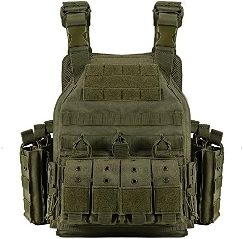 GILET TACTIQUE À LIBÉRATION RAPIDE, NYLON 1000D, AVEC POCHETTES - PORTE PLAQUES