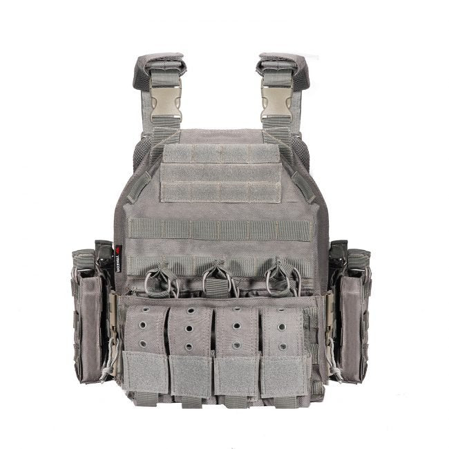 GILET TACTIQUE À LIBÉRATION RAPIDE, NYLON 1000D, AVEC POCHETTES - PORTE PLAQUES