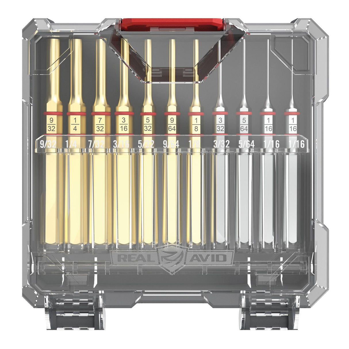 KIT DE CHASSE-GOUPILLES REAL AVID ACCU-PUNCH 11 PIÈCES, STANDARD, EN LAITON ET EN ACIER