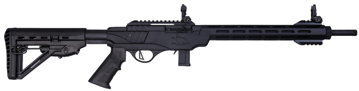 CARABINE SEMI-AUTOMATIQUE TACTIQUE ADLER ARMS RF-224, .22LR, CANON FILETÉ DE 16'', GARNISSAGE M-LOK, CROSSE RÉGLABLE, 2 CHARGESURS DE 10 COUPS - NOIR