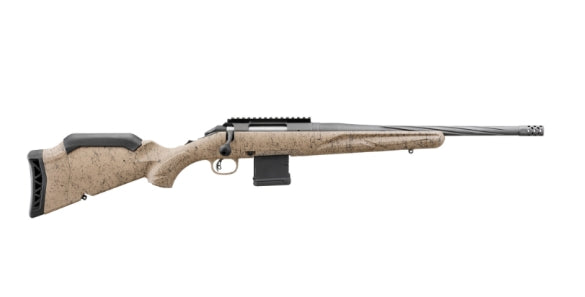 RUGER AMERICAN RANCH CARABINE À VERROU 5,56 NATO GEN II FINITION FDE PLATTER CANON CANNELÉ EN SPIRALE 16,1''