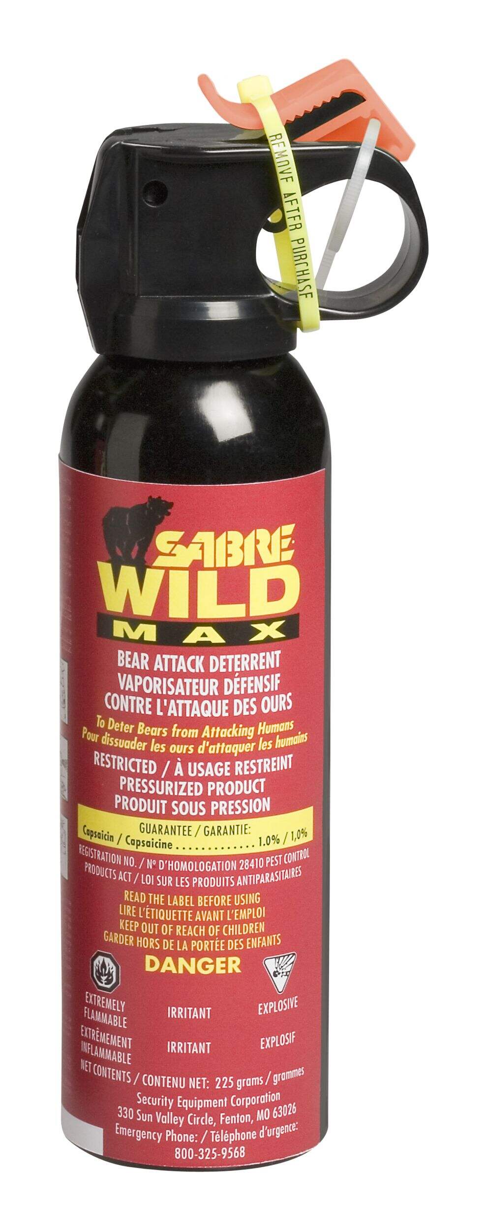 SABRE WILD MAX 225gr BEAR SPRAY + INERT SPRAY