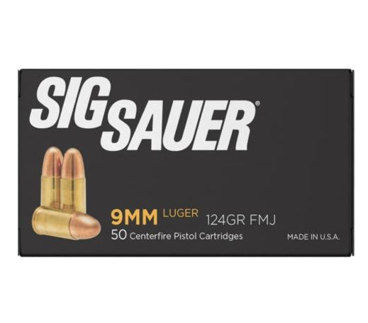 SIG SAUER E9MMB2-50 ELITE PERFORMANCE PISTOL BAL 9MM, 124GR FMJ 1165FPS, 50RDS, BOXED