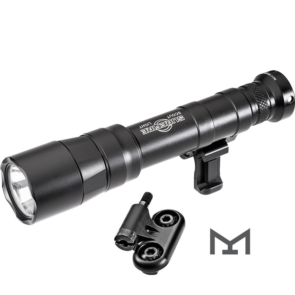 LAMPE TACTIQUE SUREFIRE TURBO SCOUT PRO, 100 000 CANDELES / 700 LUMENS, 2,75 HEURES D'AUTONOMIE, LIVRÉE AVEC DEUX FIXATIONS (PICATINNY & M-LOK) + 1 BATTERIE RECHARGEABLE 18650 INCLUSE - NOIR