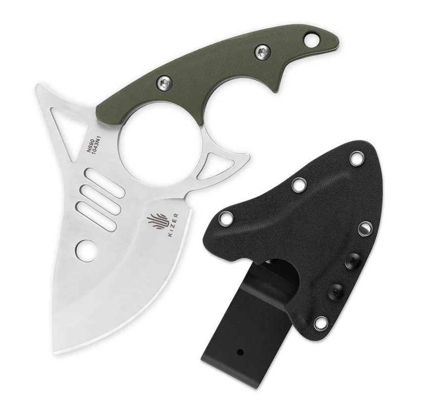 Kizer Shark Tooth G-10 Green 1043N1 (2.8" Satin)