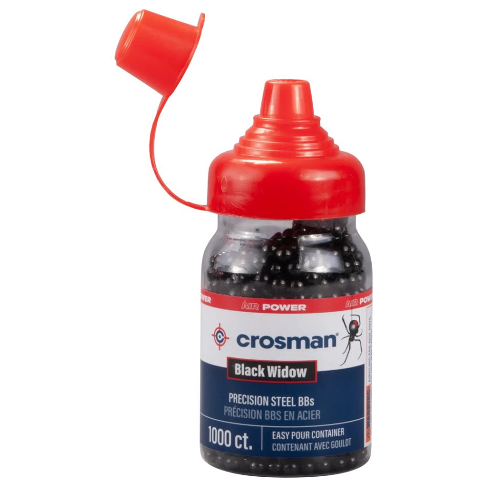 CROSMAN Black Widow BBs (Black) 4.5mm Black Coated BB - 1000 Count