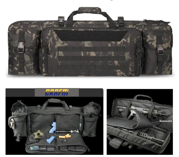 ÉTUI POUR FUSIL EN POLYESTER AVEC FERMETURE ÉCLAIR VERROUILLABLE, PVC 600D, ÉTANCHE, DISPONIBLE EN DIFFÉRENTES COULEURS ET TAILLES.