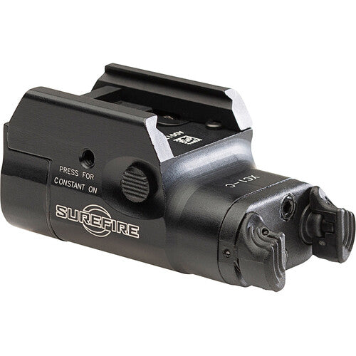 SUREFIRE XC1-C COMPACT PISTOL LIGHT, 1.5v, WEDGE LOCK UNIVERSAL/PICATINNY RAIL MOUNT, 300 LUMENS, ONE AAA Ni-MH RECHARGEABLE BATTERY, TYPE III ANODIZED ALUMINUM, BLACK