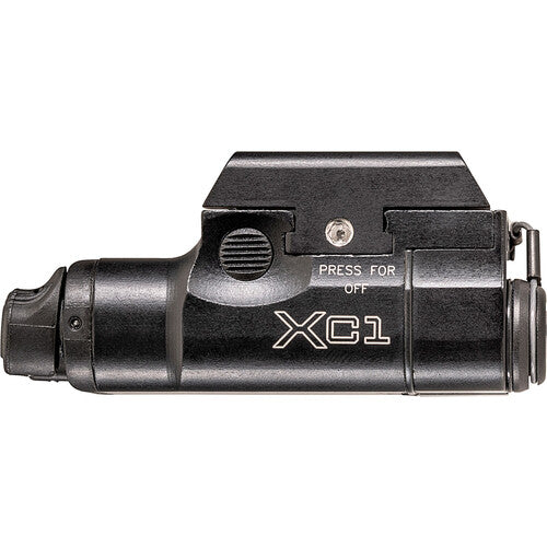 SUREFIRE XC1-C COMPACT PISTOL LIGHT, 1.5v, WEDGE LOCK UNIVERSAL/PICATINNY RAIL MOUNT, 300 LUMENS, ONE AAA Ni-MH RECHARGEABLE BATTERY, TYPE III ANODIZED ALUMINUM, BLACK