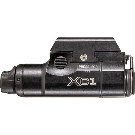 LAMPE COMPACTE POUR PISTOLET SUREFIRE XC1-C, 1,5V, MONTAGE UNIVERSAL/PICATINNY RAIL AVEC FIXATION WEDGE LOCK, 300 LUMENS, UNE BATTERIE RECHARGEABLE AAA Ni-MH, ALUMINIUM ANODISÉ DE TYPE III, NOIR.