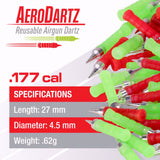 UMAREX UX AERODARTZ .177 (70 COUNT) RED/GREEN
