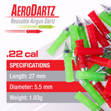 UMAREX UX AERODARTZ .22 (62 COUNT) RED/GREEN