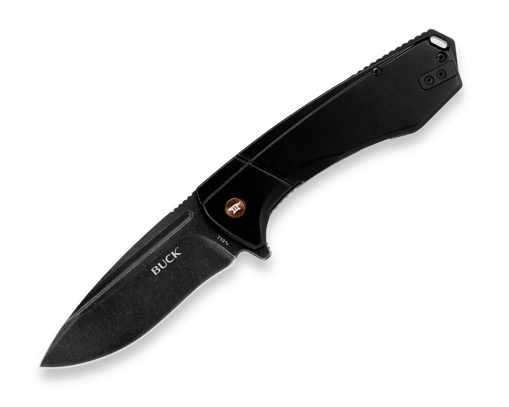 BUCK KNIFE RUCKUS FRAME LOCK BLACK ANODIZED W/ COPPE ACCENT HANDLE 14154