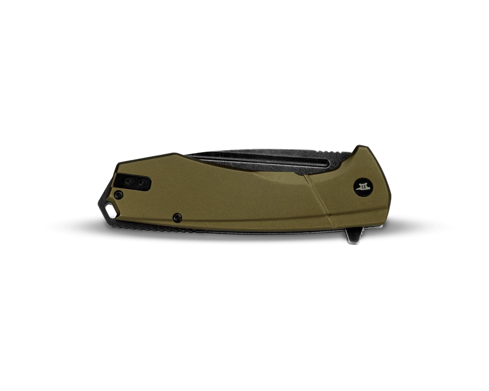 BUCK KNIFE RUCKUS FRAME LOCK GREEN ANODIZED HANDLE 14156