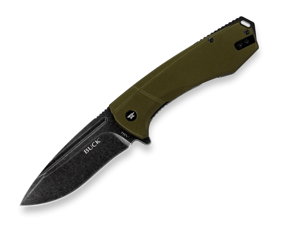 BUCK KNIFE RUCKUS FRAME LOCK GREEN ANODIZED HANDLE 14156