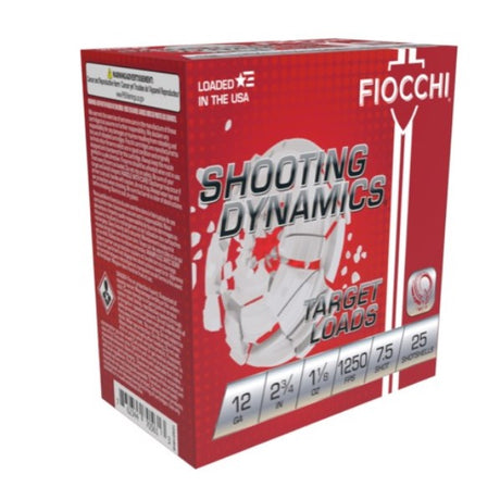 FIOCCHI Shooting Dynamics  AMMO 12GA , 2.75", BOX OF 25RDS