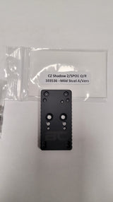 BOSS COMPONENTS CZ SHADOW 2 CUT / SP01 SHADOW OPTIC MOUNT BASE PLATE-MILD STEEL (without dovetail)