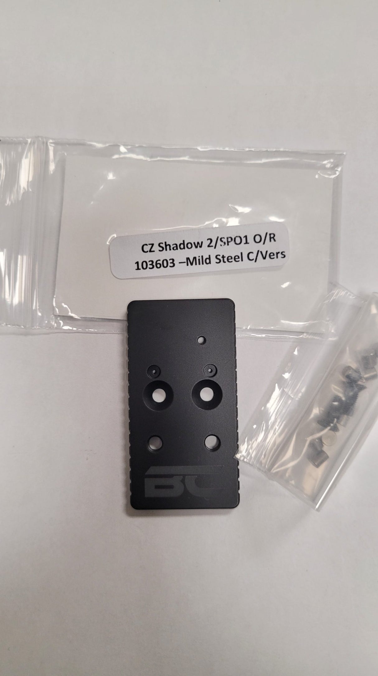 BOSS COMPONENTS CZ SHADOW 2 CUT / SP01 SHADOW OPTIC MOUNT BASE PLATE-MILD STEEL (without dovetail)