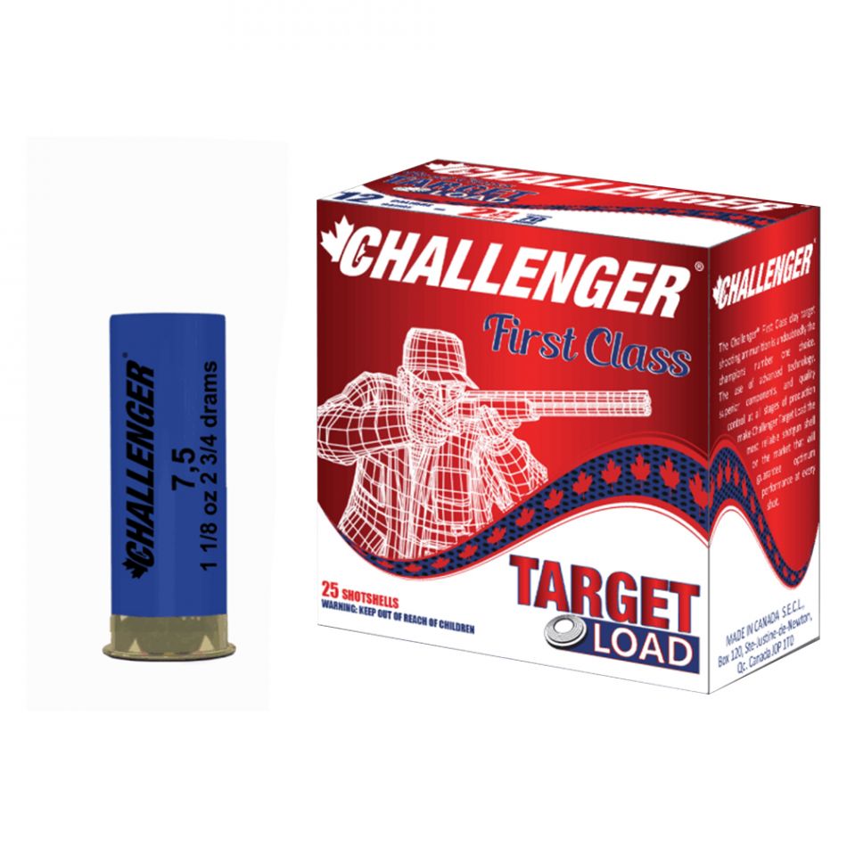 Challenger (40017) 12GA Target 2 3/4 drams, 1-1 / 8 oz, 2-3 / 4 ", 1150 ips, 7,5