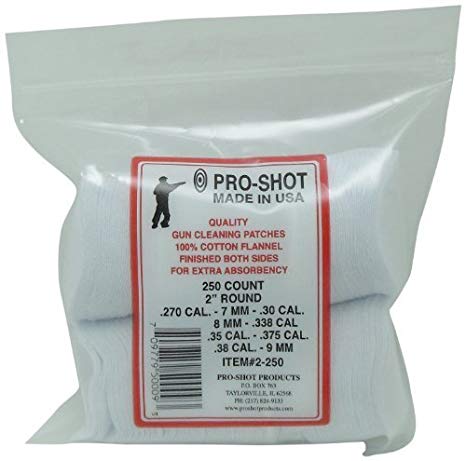 Pro-Shot .270-.38 Caliber 2-Inch RD. 250 Count Patches