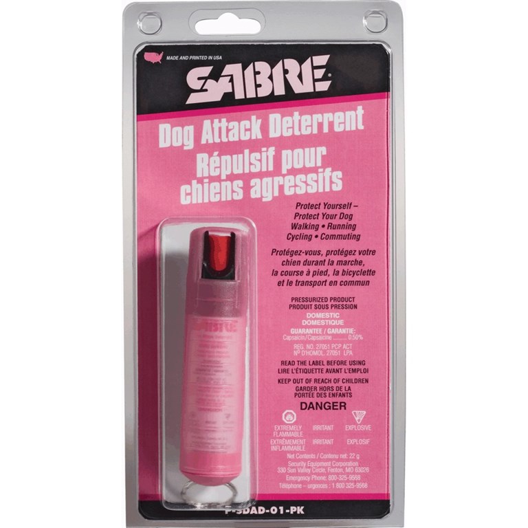 Saple répulsif pour chiens Sabre 22G, avec étui rose