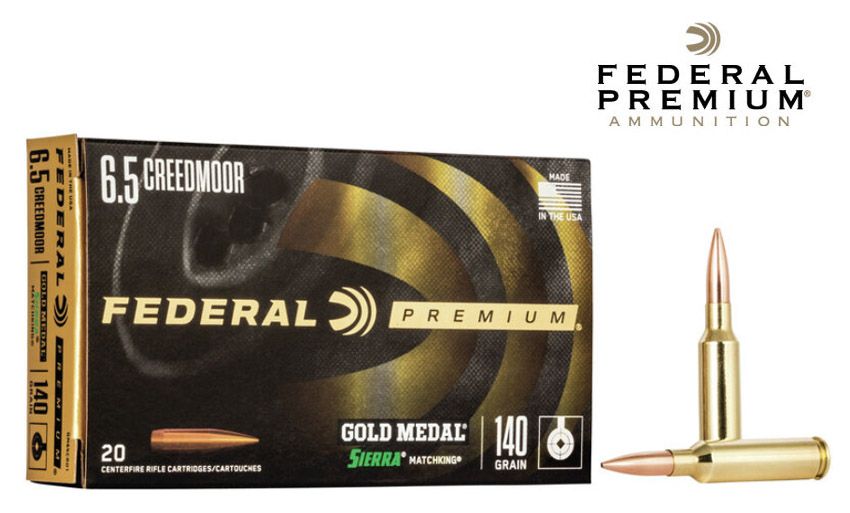 FEDERAL 6.5 CREEDMOOR, 140G, GOLD MEDAL SMK - 20RDS / BOX