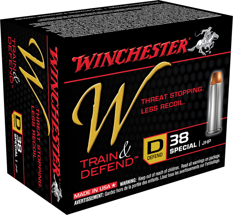 MUNITIONS WINCHESTER TRAIN & DEFEND  POUR PISTOLET 38 SPECIAL W38SPLD