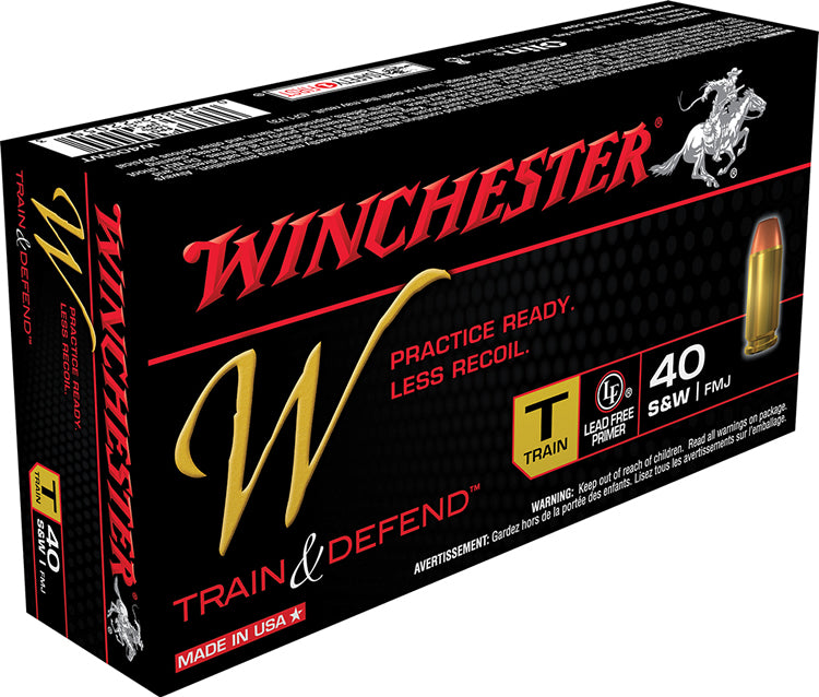 WINCHESTER TRAIN & DEFEND MUNITIONS POUR PISTOLET 40 S&W W40SWT