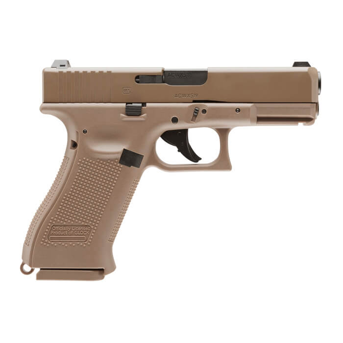 UMAREX GLOCK 2255212 19X Blowback .177 BB CO2 Powered Air Pistol Drop Free Magazine, Full Metal Slide - 360 ips