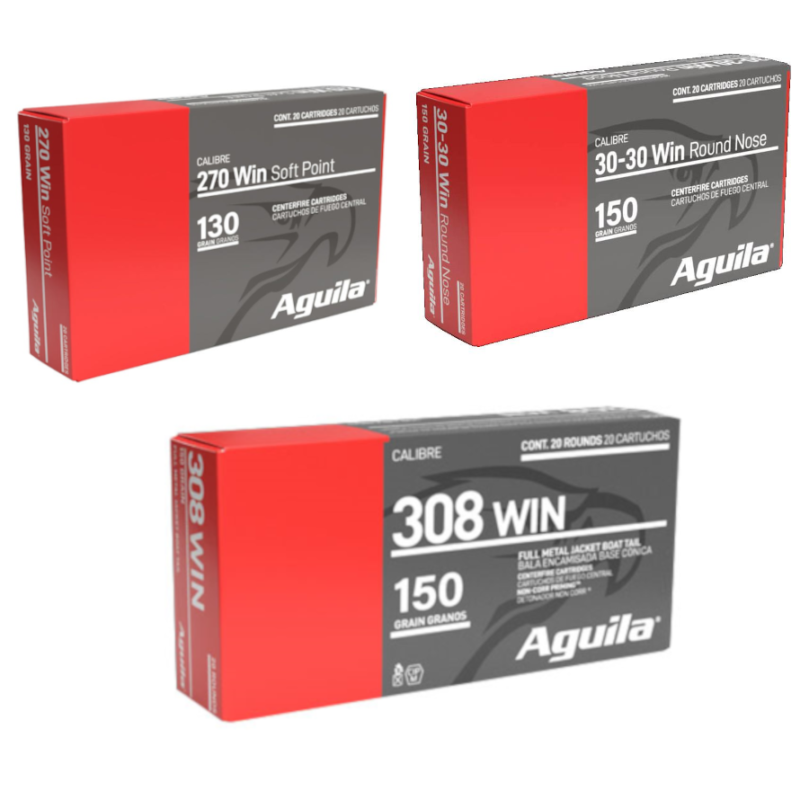 AGUILA AMMUNITION FOR WIN (WINCHESTER)  INTERLOCK - DIFFERENT TYPES