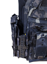 QUICK RELEASE TACTICAL VEST, 1000D NYLON, WITH POUCHES - PLATES CARRIER