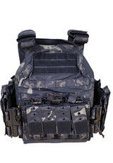 QUICK RELEASE TACTICAL VEST, 1000D NYLON, WITH POUCHES - PLATES CARRIER