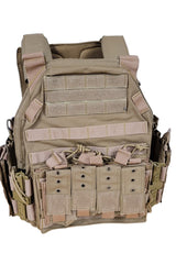 QUICK RELEASE TACTICAL VEST, 1000D NYLON, WITH POUCHES - PLATES CARRIER