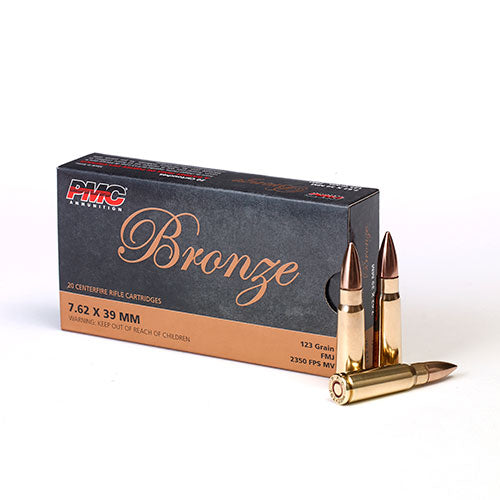 MUNITIONS PMC BRONZE 7.62 x 39MM - 20 CARTOUCHES / BOÎTE